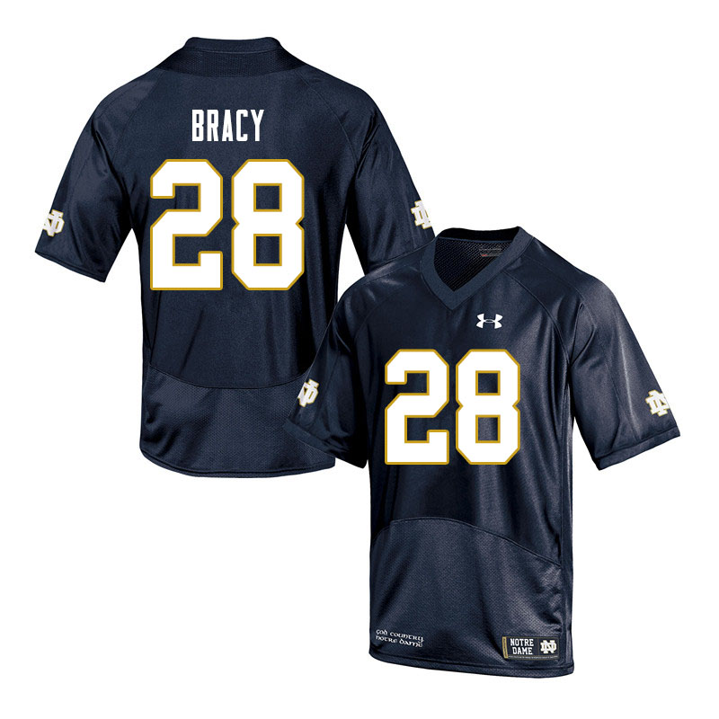 Men's NCAA Notre Dame Fighting Irish #28 TaRiq Bracy Stitched College Under Armour Authentic Navy Football Jersey ON10G10QY